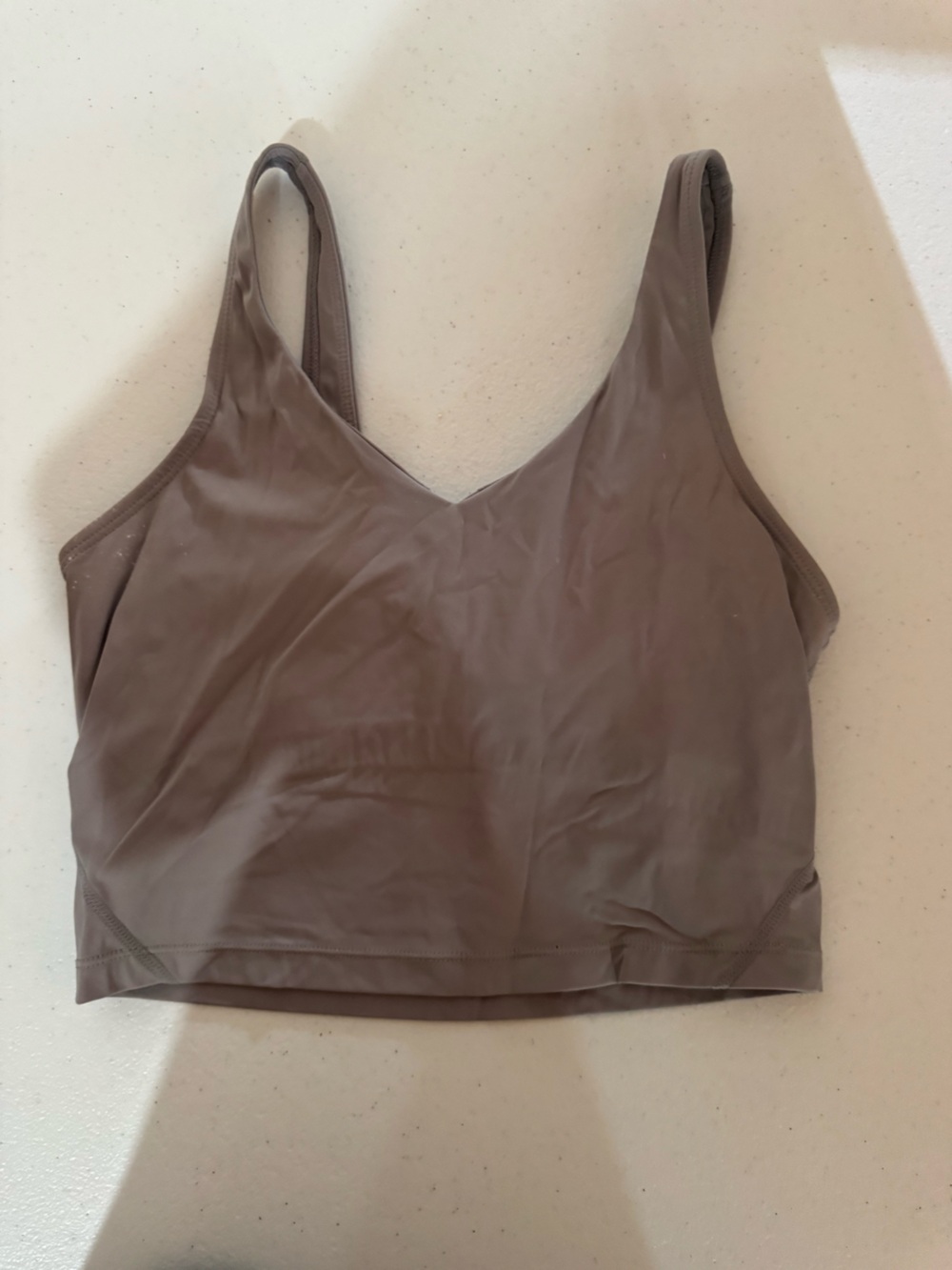Sleek Brown Active Crop Tank Top